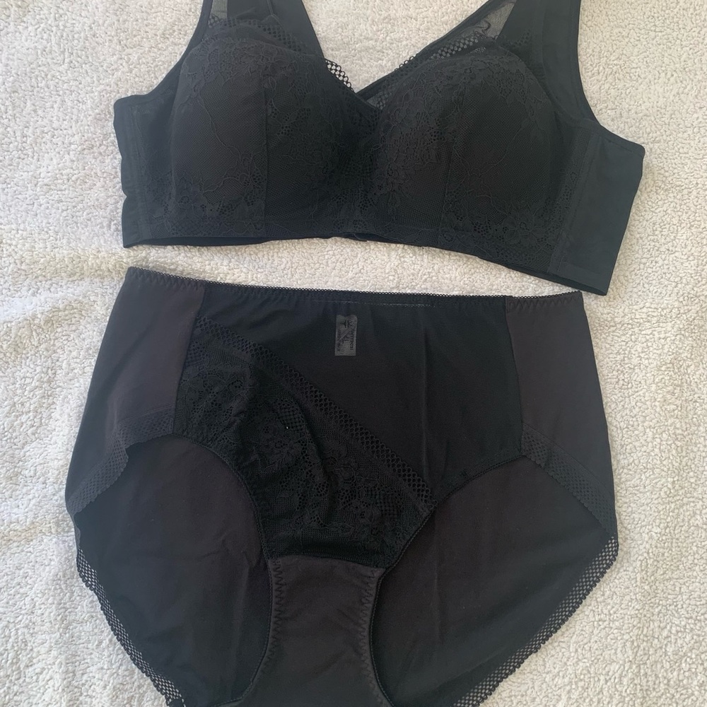 full-coverage cups without steel ring gathering bra set